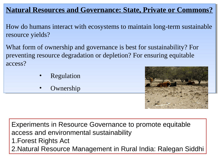 natural resources and governance state private or commons