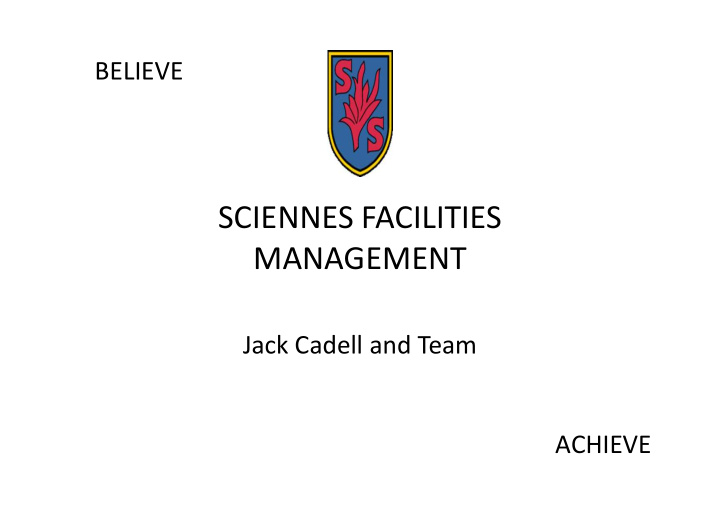 sciennes facilities management management