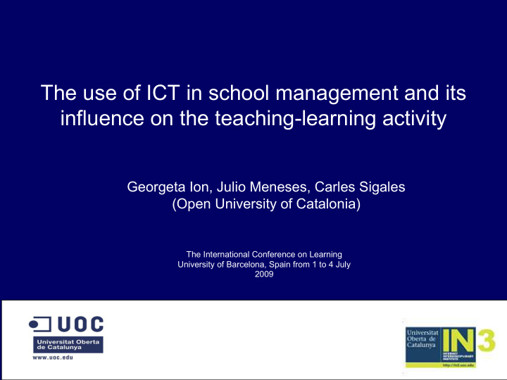 the use of ict in school management and its influence on