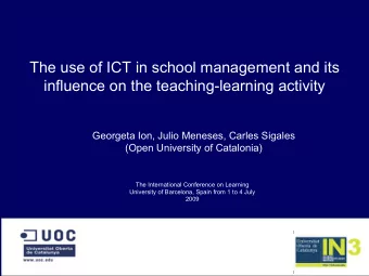 The use of ICT in school management and its  influence on the teaching-learning activity  Georgeta