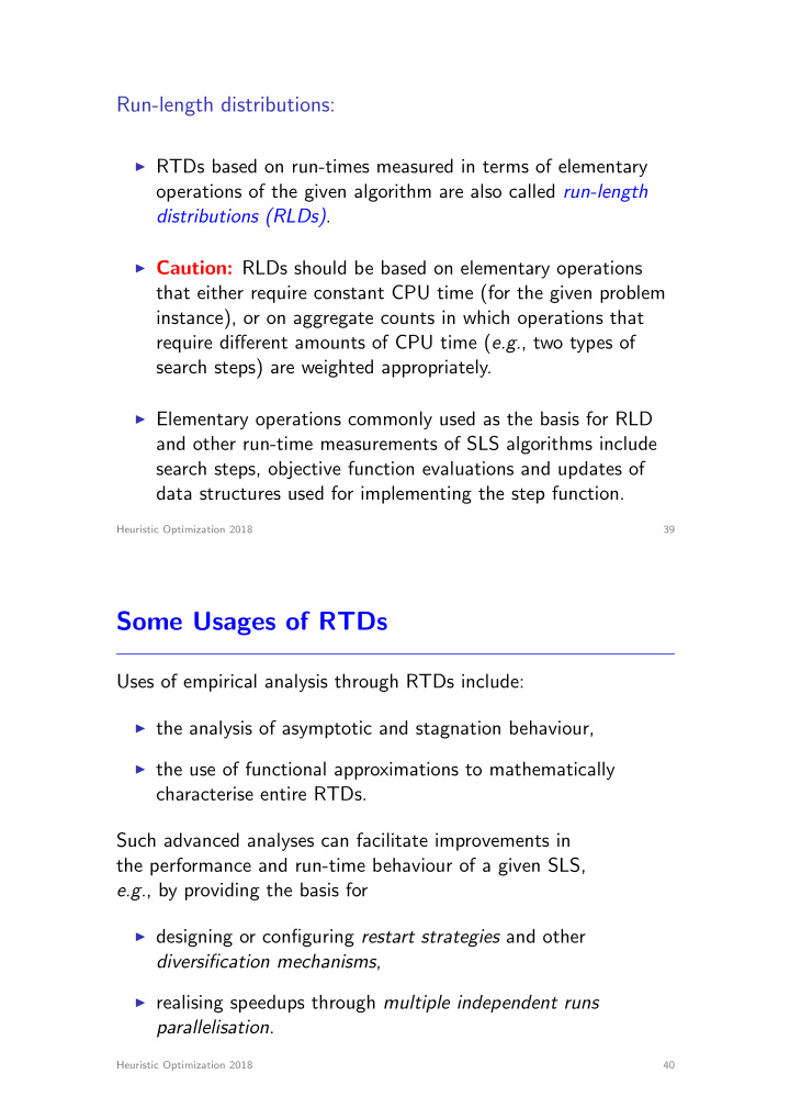 some usages of rtds