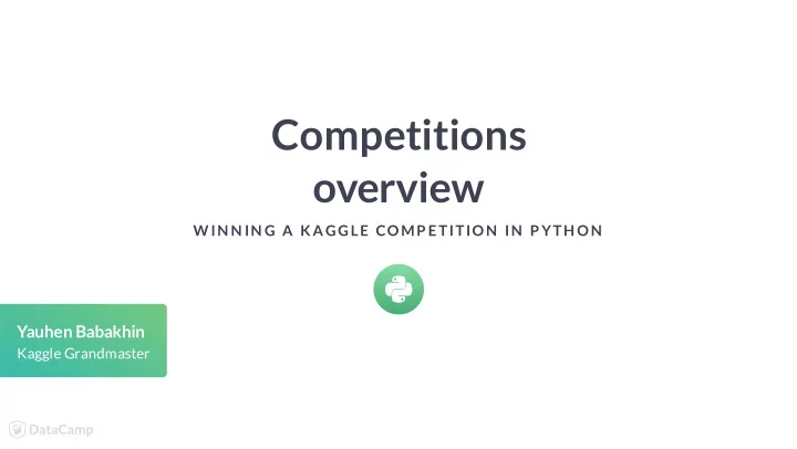 competitions overview