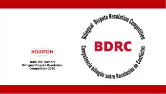 Train The Trainers  Bilingual Dispute Resolution  Competition 2020  UH Law Center  BDRC Pilot