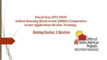 Rating Factor 1 Review  Rating Factor 1  Capacity of the Applicant  1  Rating Factor Review  2