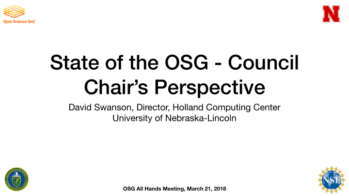 state of the osg council chair s perspective