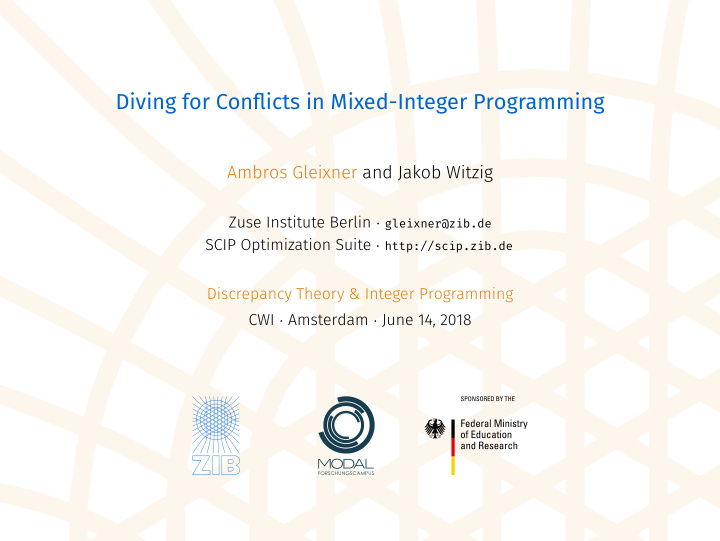 diving for conflicts in mixed integer programming