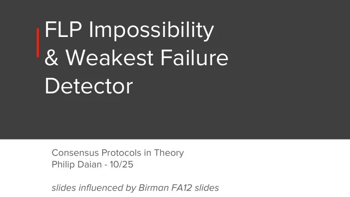 flp impossibility weakest failure detector