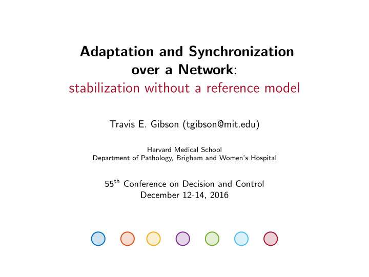 adaptation and synchronization over a network
