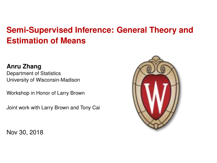 semi supervised inference general theory and estimation