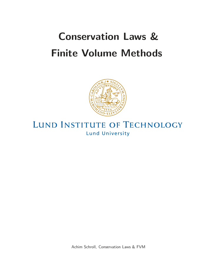 conservation laws finite volume methods
