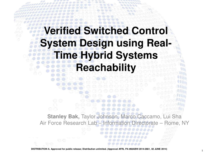 verified switched control system design using real time