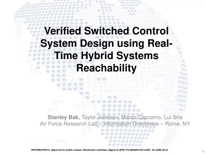 verified switched control system design using real time