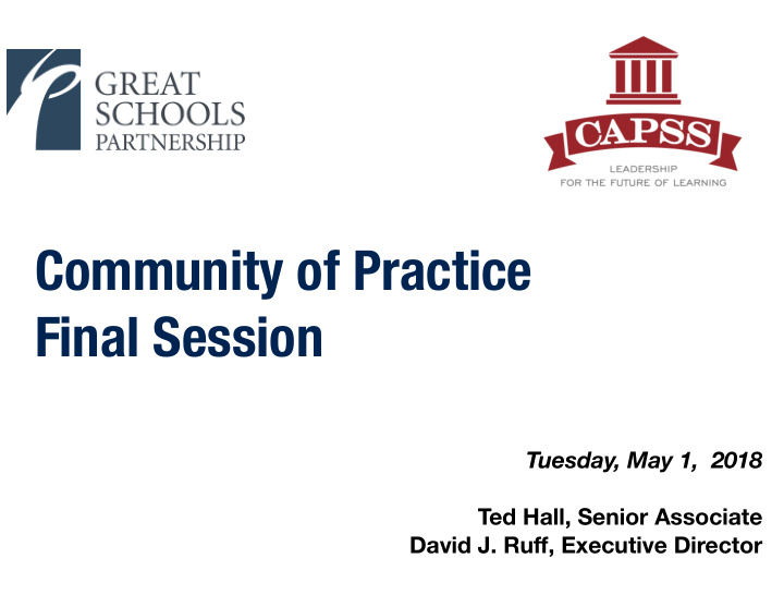 community of practice final session
