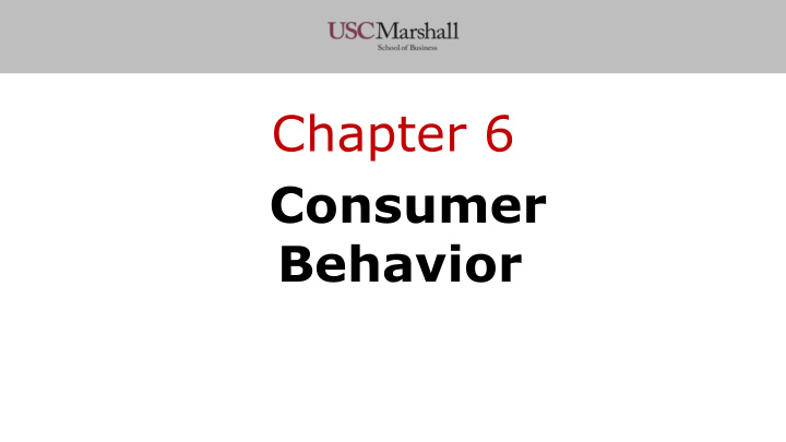 chapter 6 consumer behavior today