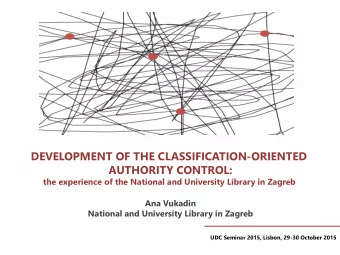 DEVELOPMENT OF THE CLASSIFICATION-ORIENTED  AUTHORITY CONTROL:  the experience of the National and