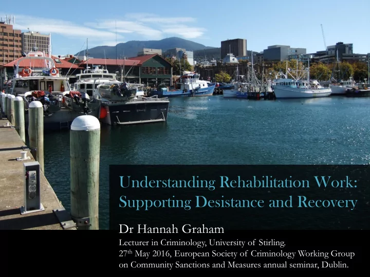 supporting desistance and recovery