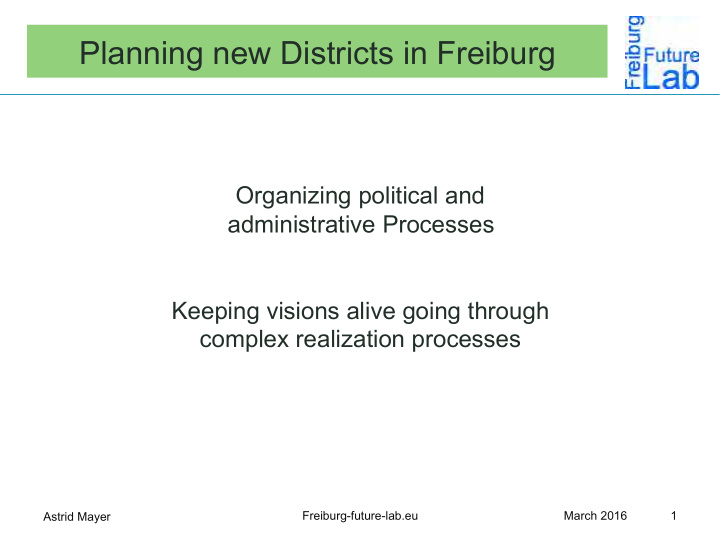 planning new districts in freiburg