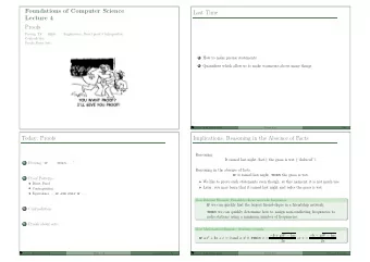 Foundations of Computer Science  Last Time  Lecture 4  Proofs Proving  If . . . then . . .