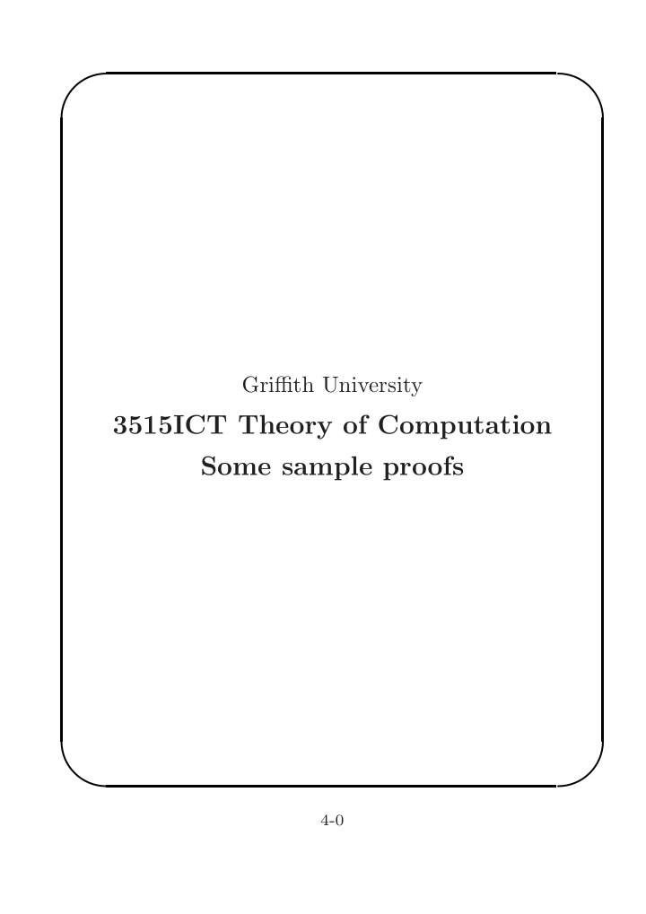 3515ict theory of computation some sample proofs