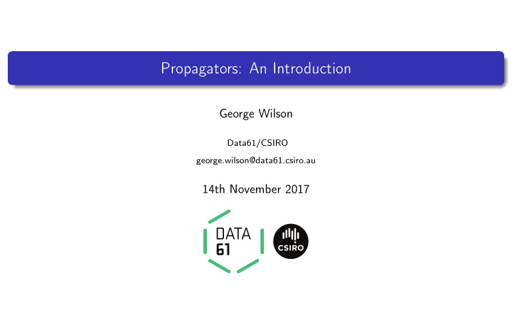 propagators an introduction