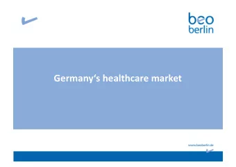 Germanys healthcare market  Market Participants  Hospitals  Health Insurance