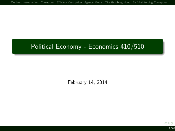 political economy economics 410 510