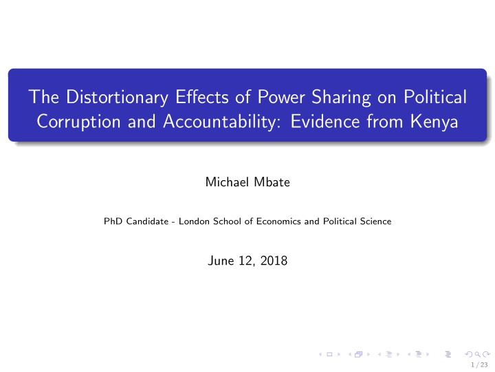 the distortionary effects of power sharing on political