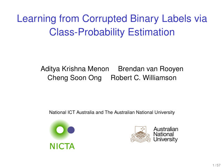 learning from corrupted binary labels via class