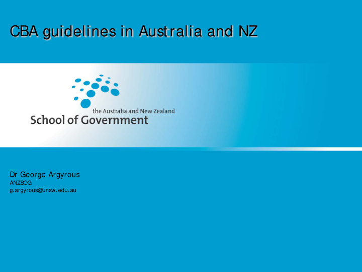 cba guidelines in australia and nz