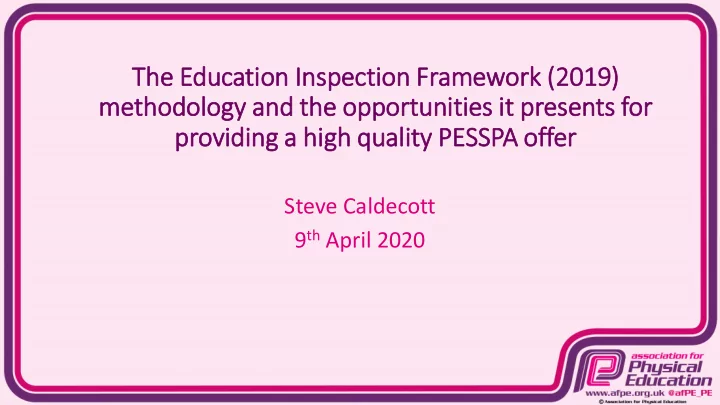 the e educ ducation i n inspec pection f n framew ework