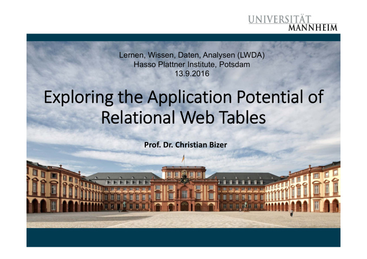exploring the application potential of relational web