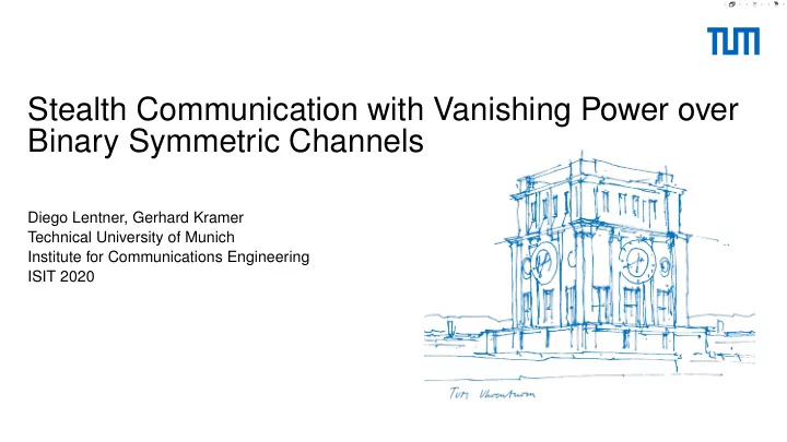stealth communication with vanishing power over binary
