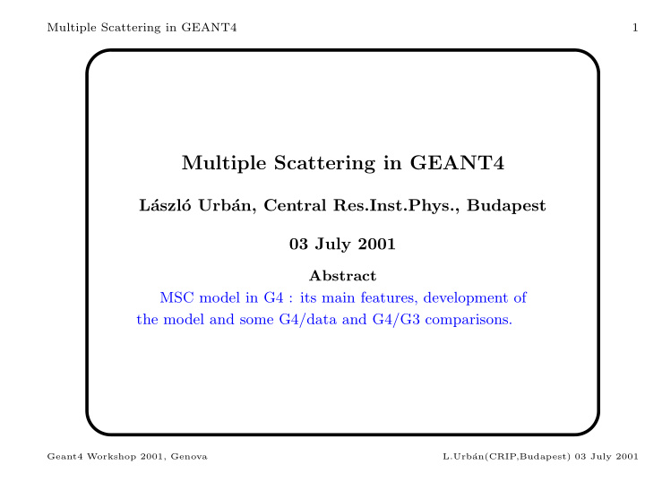 multiple scattering in geant4