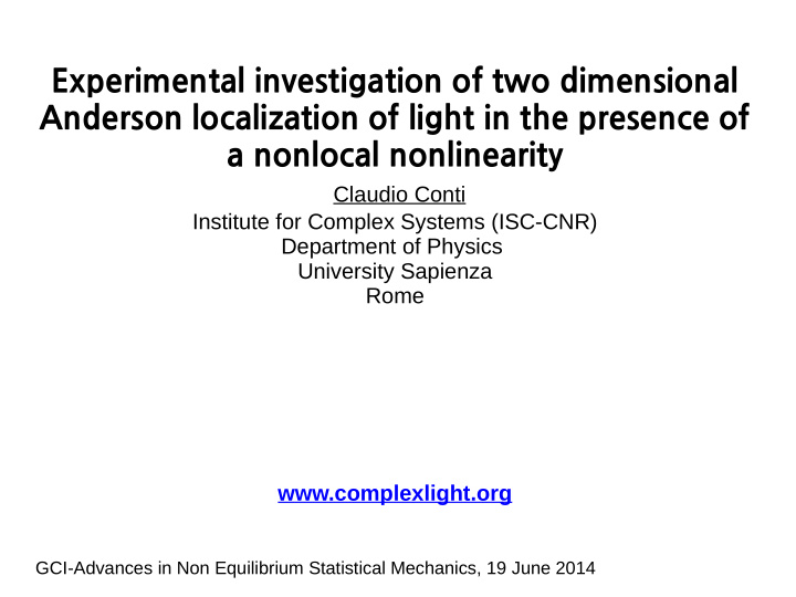 experimental investigation of two dimensional anderson