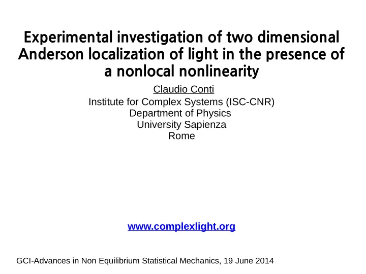 experimental investigation of two dimensional anderson