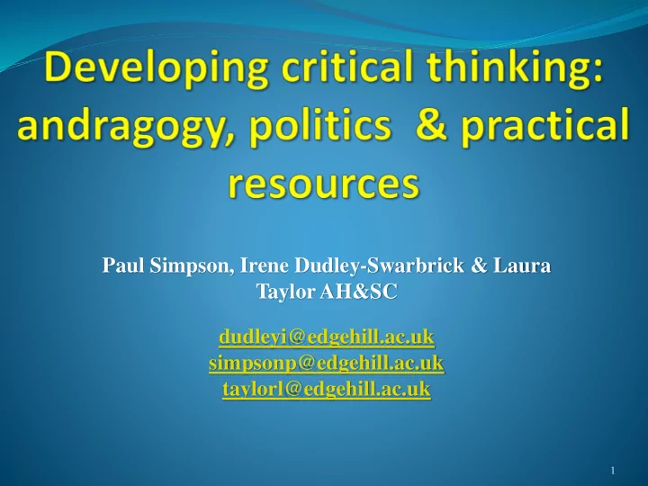paul simpson irene dudley swarbrick laura