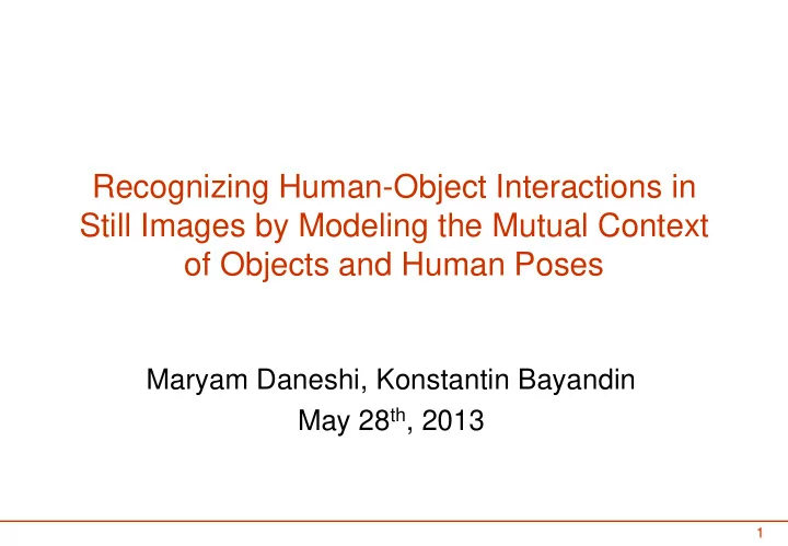 of objects and human poses
