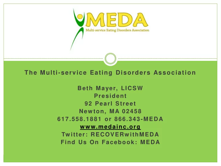 the multi service eating disorders association beth mayer