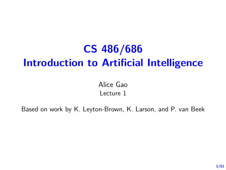 cs 486 686 introduction to artifjcial intelligence
