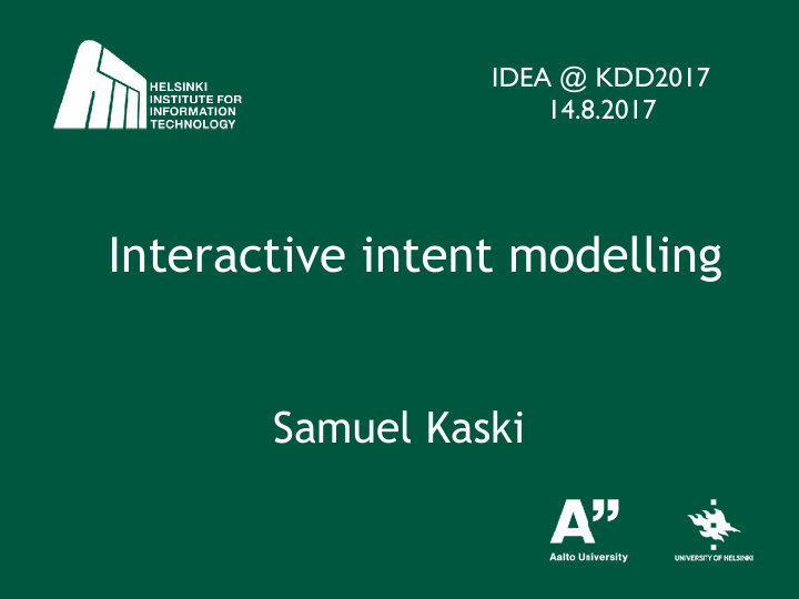 interactive intent modelling