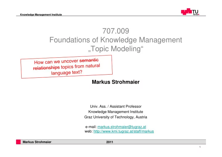707 009 foundations of knowledge management g g topic