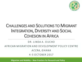 IN A FRICA (1/3)  Pre-Colonial Era  Migration decisions prior to the demarcation of borders in