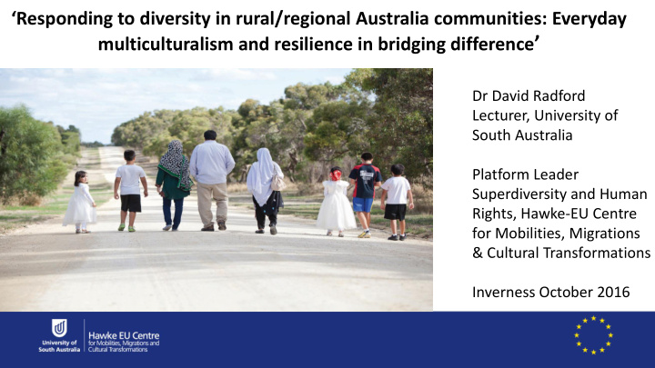 dr david radford lecturer university of south australia
