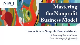 Advancing Practices  Mastering  the Nonprofit  Business Model  Introduction to Nonprofit Business