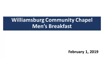 Williamsburg Community Chapel  Mens Breakfast  February 1, 2019  Hu  Hunter, Everett (9),