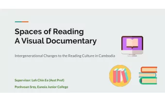 Spaces of Reading  A Visual Documentary  Intergenerational Changes to the Reading Culture in
