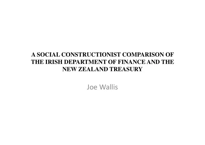 joe wallis joe wallis irish fiscal reversal since 2008