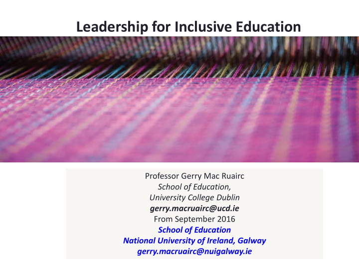 leadership for inclusive education