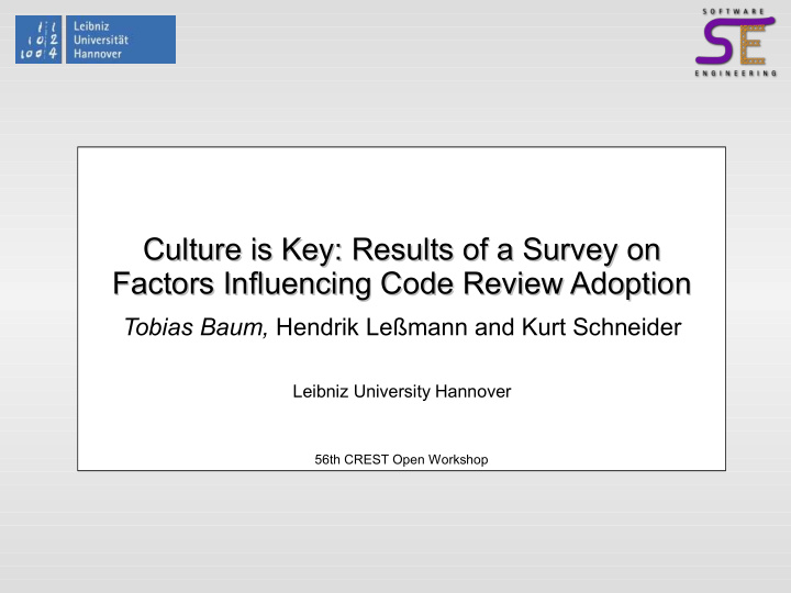culture is key results of a survey on culture is key