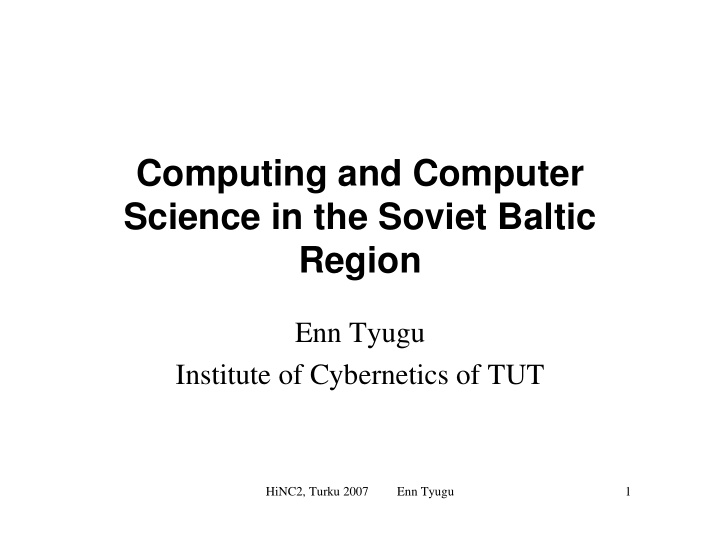 computing and computer science in the soviet baltic region